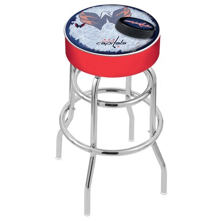 Holland Bar Stool Co 25" Washington Capitals Cushion Seat, 2-Ring Chrome Swivel Bar Stool L7C125WshCap-D2